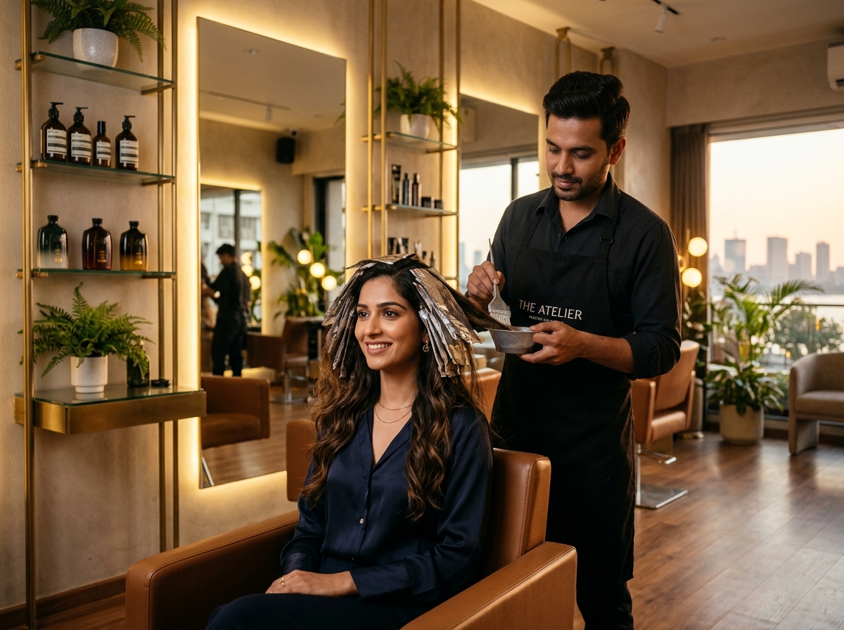 Sun-Kissed Balayage hair treatment at Aroha Salon