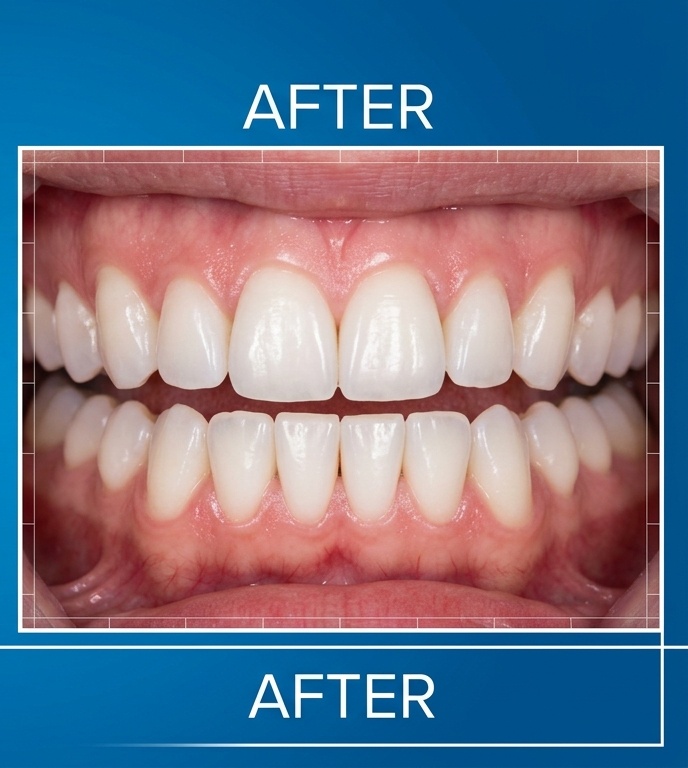 After teeth whitening clinical comparison