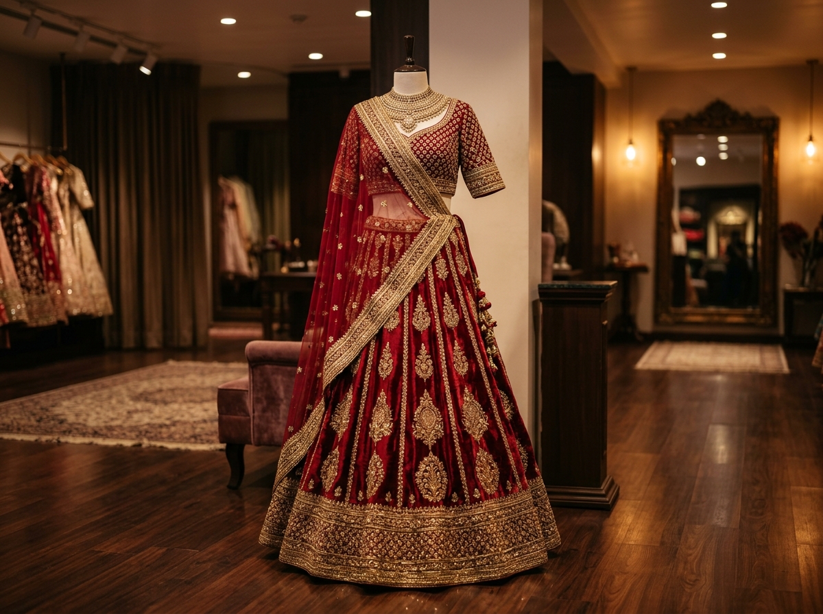 Gulzar Bridal Silk Lehenga