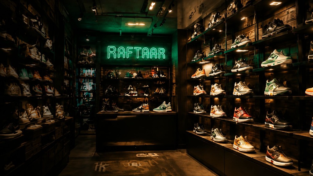 Raftaar Shoes Shop Store Interior Sneaker Display Malvani